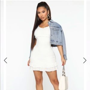 Spaghetti String Off White Sun Mini Sun Dress